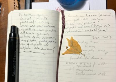 El cuaderno de notas del poeta.